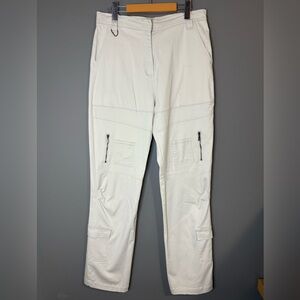 Suzanne’s size 14, off white cargo straight leg cargo pants, Cotten blend